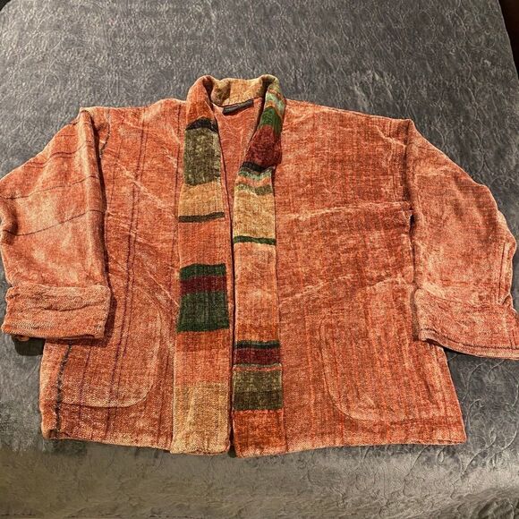 Marcia Hammond Art Hand Woven Cotton Rayon Blend Cardigan/Blazer Multicolored - Picture 10 of 10